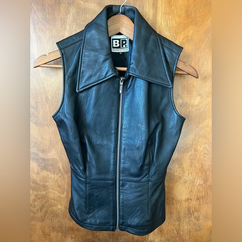BP. Nordstrom Vintage Black  Leather Vest Size S